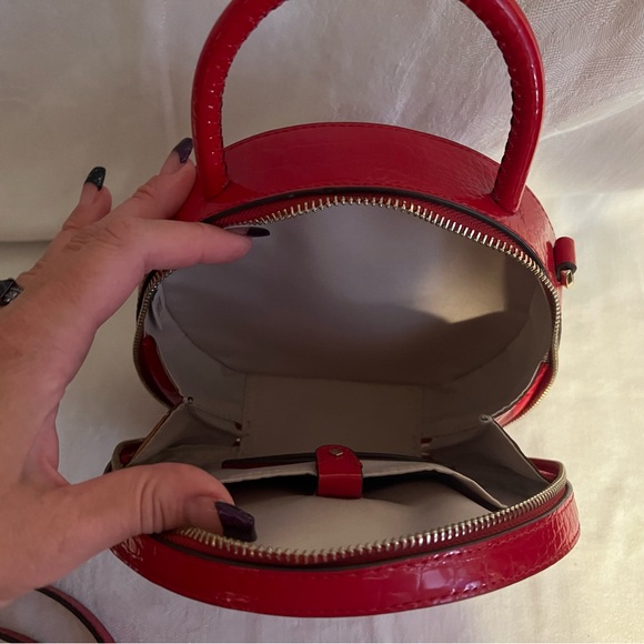 Kate Spade hot chili andi croc embossed patent leather canteen bag - Picture 3 of 12